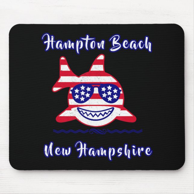 Hampton Beach New Hampshire Patriotic Usa Flag Whi Mouse Mat (Front)