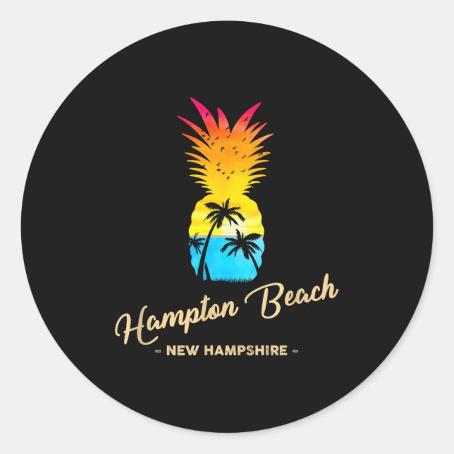Hampton Beach Souvenir Ne - New Hampshire Men Wome Classic Round Sticker (Front)