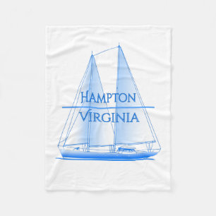 Hampton Coastal Nautical Sailing Sailor Fleece Blanket