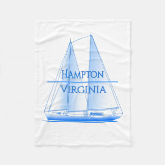 Hampton Coastal Nautical Sailing Sailor Fleece Blanket