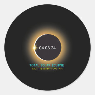 Hampton Nh Total Solar Eclipse 040824 New Hampshir Classic Round Sticker