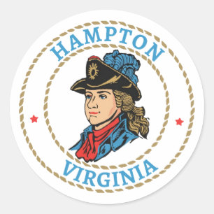 Hampton Virginia Colonial Classic Round Sticker