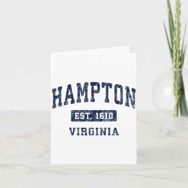 Hampton Virginia Va Vintage Established Srts Desig Card (Front)