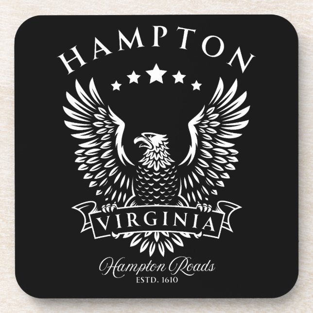 Hampton Virginia Vintage Eagle Coaster (Front)