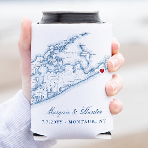 Hamptons Montauk Wedding Favour Drink Holder Can Cooler