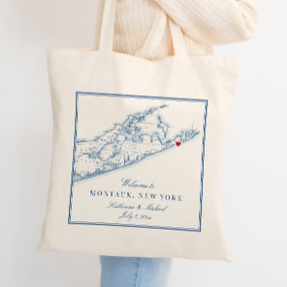 Hamptons Montauk Wedding Welcome Tote Bag
