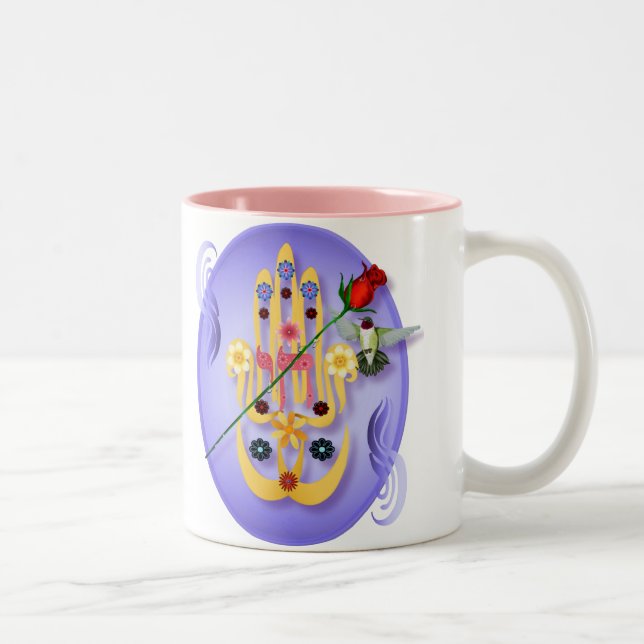 Hamsa and Flowers Mugs (Right)