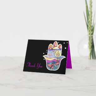 HAMSA BEAUTY Bat Mitzvah Folded  Thank You Card