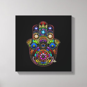 Hamsa Canvas Black