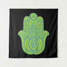 Hamsa Design Green & Black Backdrop