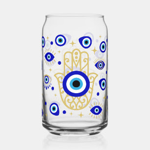 Hamsa Evil Eye   Can Glass