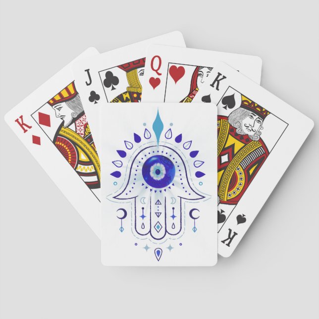 Hamsa Evil Eye Hand Playing Cards (Back)
