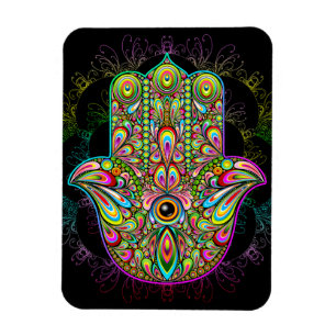 Hamsa Fatma Hand Psychedelic Art Magnet