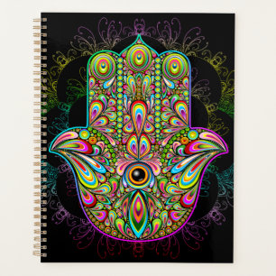 Hamsa Fatma Hand Psychedelic Art Planner