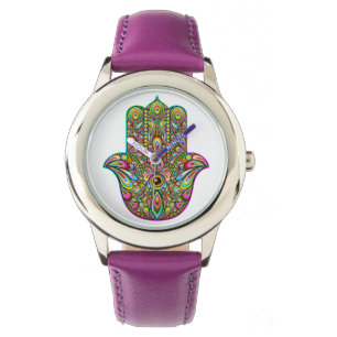 Hamsa Fatma Hand Psychedelic Art Watch