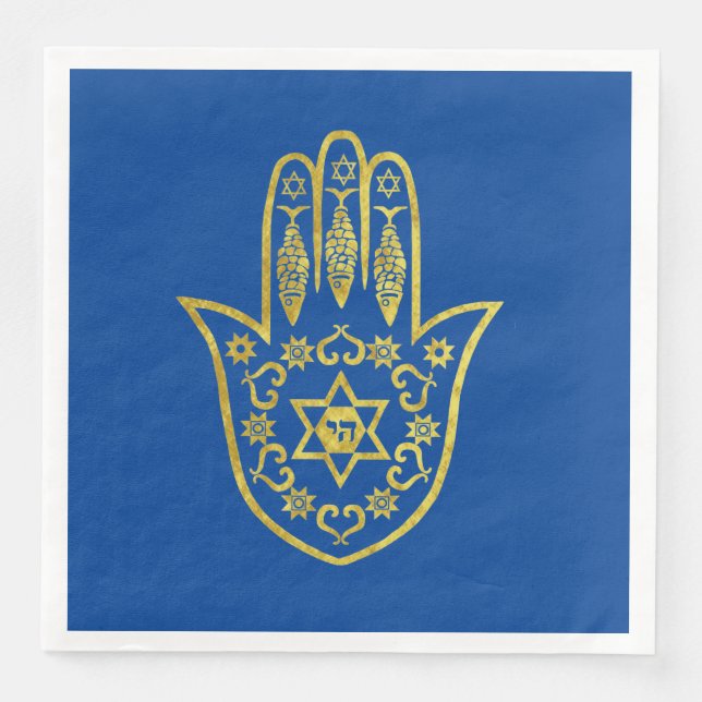 Hamsa Gold Outline Napkins (Front)