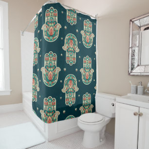 Hamsa Hamsah Trendy Girly Girlie Tribal Shower Curtain