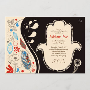 HAMSA HAND Bat Mitzvah Invitation