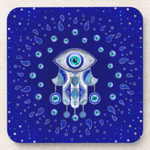 Hamsa Hand -Evil Eye Amulet Coaster