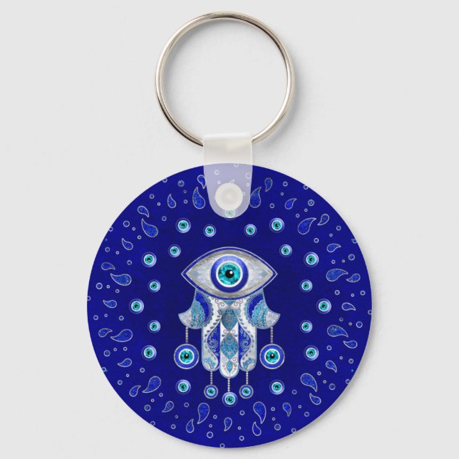 Hamsa Hand -Evil Eye Amulet Key Ring (Front)