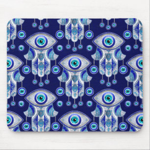 Hamsa Hand -Evil Eye Pattern Mouse Mat