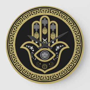 Hamsa Hand Evil Eye Protection Large Clock