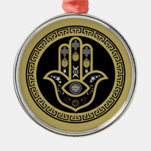 Hamsa Hand Evil Eye Protection Metal Tree Decoration