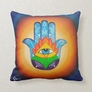 Hamsa Hand Fine Art Cushion