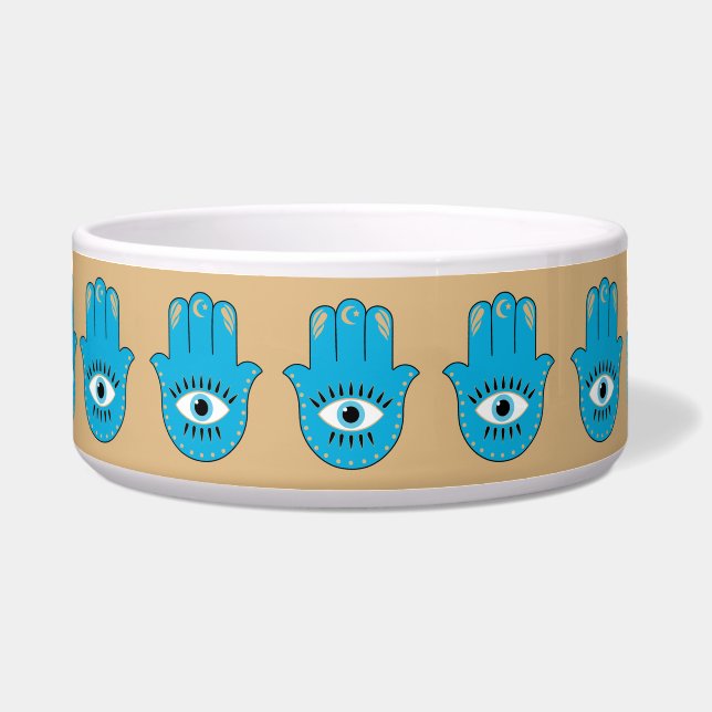 Hamsa Hand Greek Evil Eye Blue (Front)