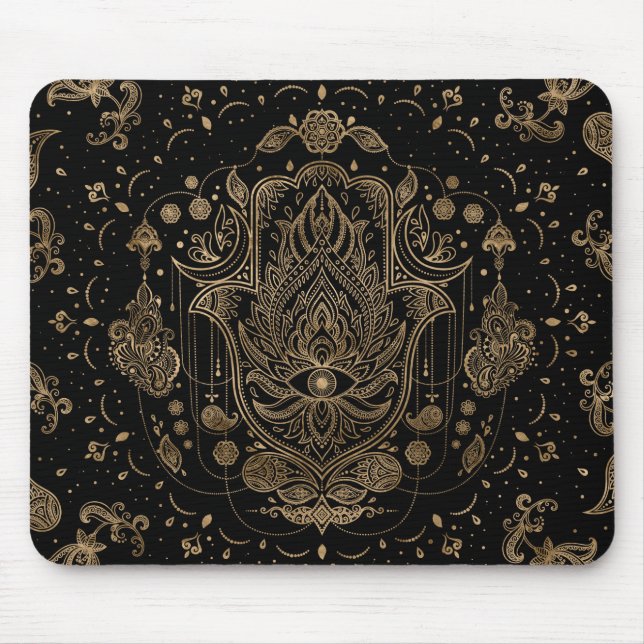 Hamsa Hand -Hand of Fatima Ornament Mouse Mat (Front)