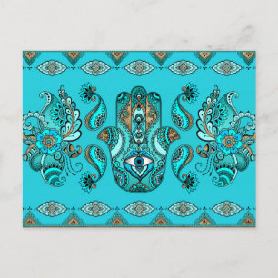 Hamsa Hand -Hand of Fatima Ornament Postcard