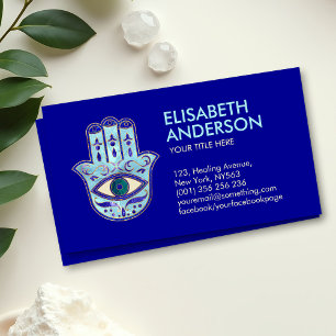 Hamsa Hand - Lapis Lazuli and Blue crystal Business Card