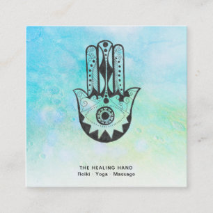 *~* Hamsa Hand of Fatima Craters of Moon Yoga Square Business Card