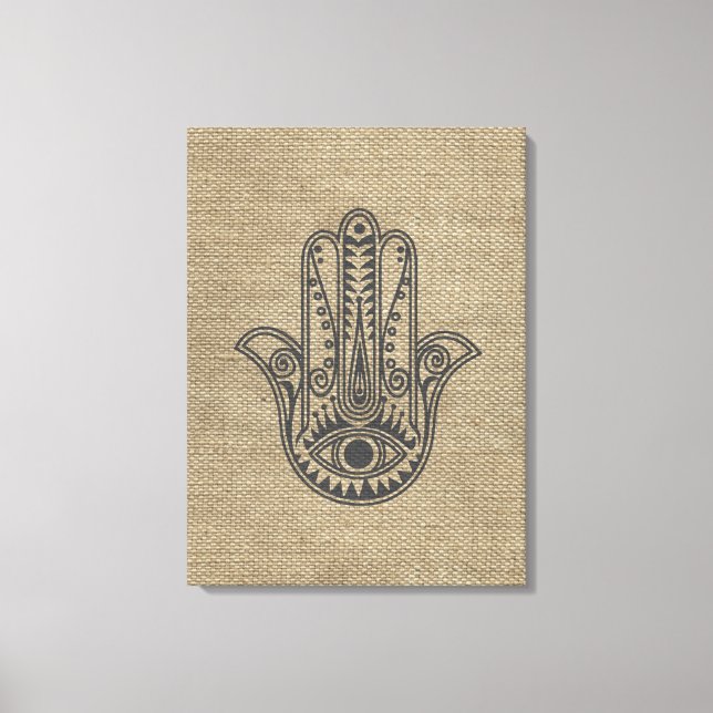 HAMSA Hand of Fatima symbol amulet Canvas Print (Front)