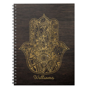 HAMSA Hand of Fatima symbol amulet design Notebook