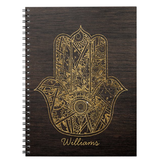 HAMSA Hand of Fatima symbol amulet design Notebook (Front)