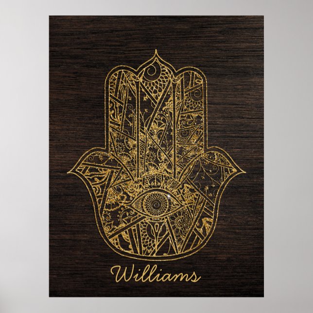 HAMSA Hand of Fatima symbol amulet design Poster (Front)