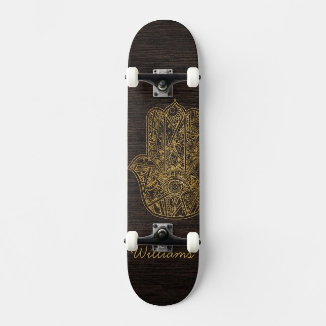 HAMSA Hand of Fatima symbol amulet design Skateboard (Front)