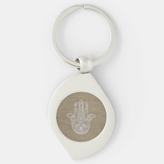 HAMSA Hand of Fatima symbol amulet Key Ring (Front)
