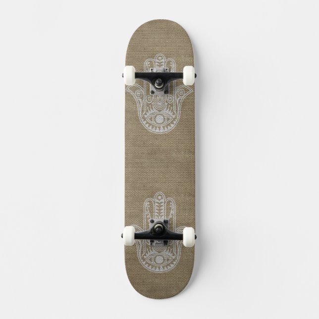 HAMSA Hand of Fatima symbol amulet Skateboard (Front)