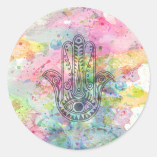 HAMSA Hand of Fatima symbol Classic Round Sticker