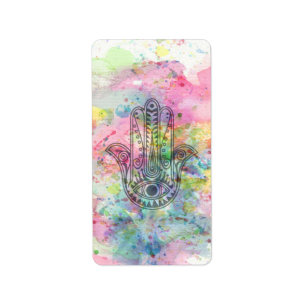 HAMSA Hand of Fatima symbol Label
