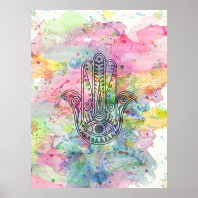HAMSA Hand of Fatima symbol Poster (Front)