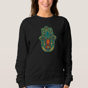 Hamsa Hand Of God Sign Of Protection Reiki Meditat Sweatshirt
