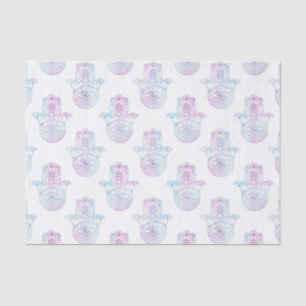 Hamsa Hand Pattern Purple and Blue Tissue Paper