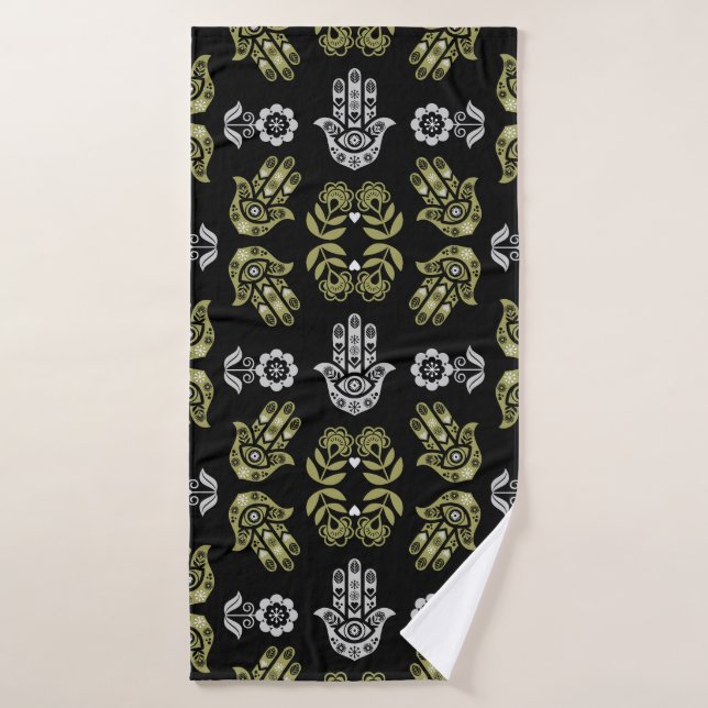 Hamsa Hand Protection Art Bath Towel (Bath Towel)