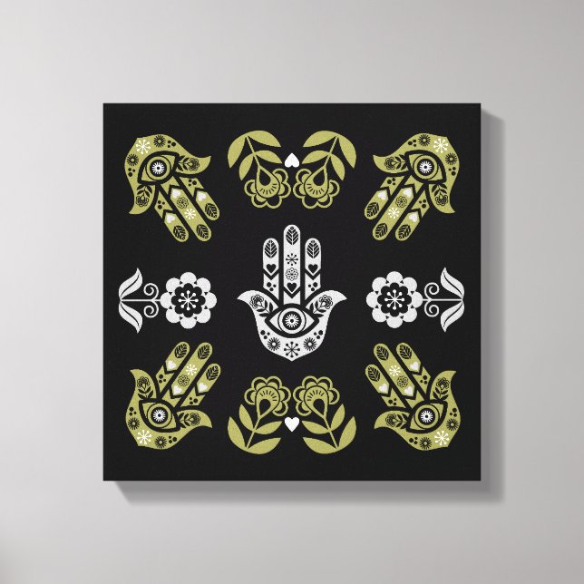 Hamsa Hand Protection Art Canvas Print (Front)