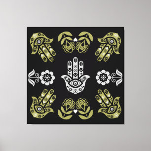 Hamsa Hand Protection Art Canvas Print