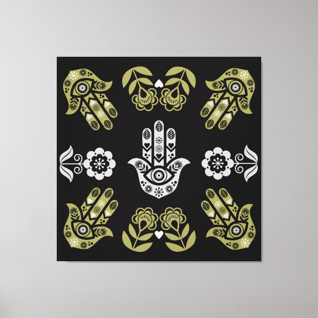 Hamsa Hand Protection Art Canvas Print (Front)