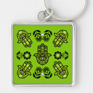 Hamsa Hand Protection Art Key Ring
